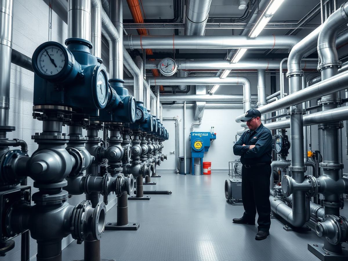 Commercial plumbing system inside a Hamilton business property